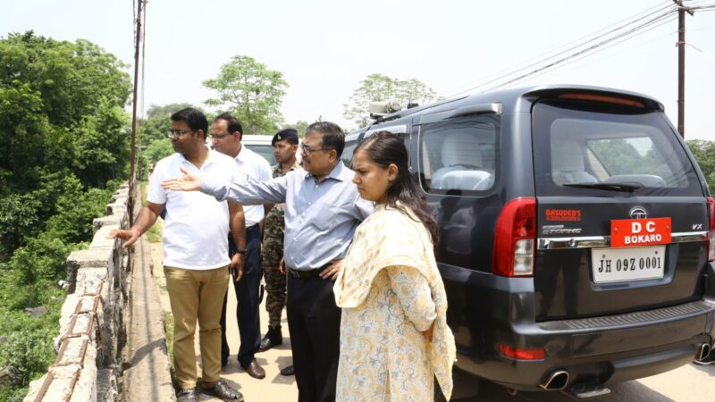 भर्रा बस्ती पुल पहुंचे डीसी अजय नाथ झा, अधिकारियों को दी कड़ी चेतावनी