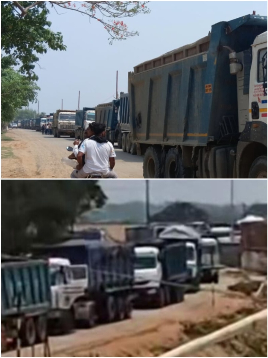 उड़ती धूल को लेकर एक्सप्रेस-वे निर्माण कंपनी से नाराज़ ग्रामीणों ने फिर रोका मालवाहक वाहनों का पहिया 